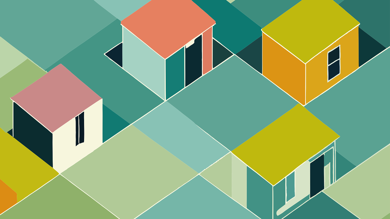 Grafische Darstellung kleine Häuser