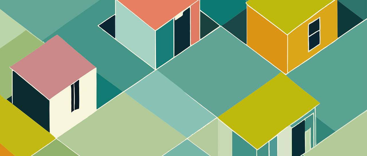 Grafische Darstellung kleine Häuser