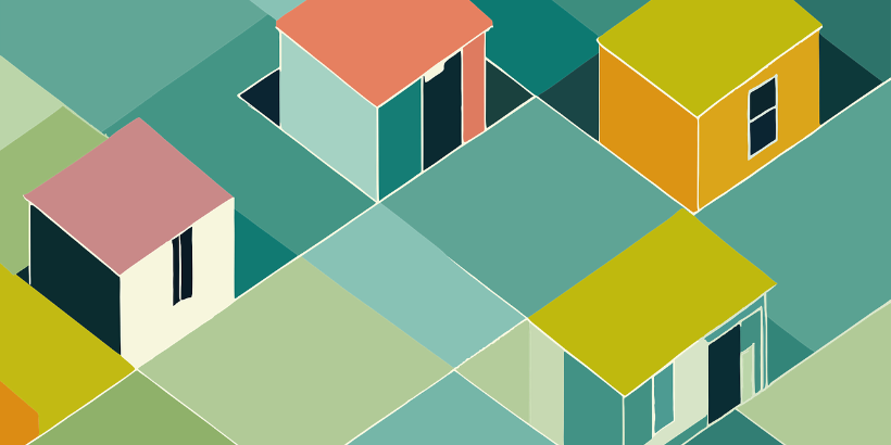 Grafische Darstellung kleine Häuser