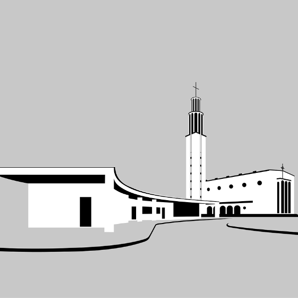 Zeichnung einer Kirche