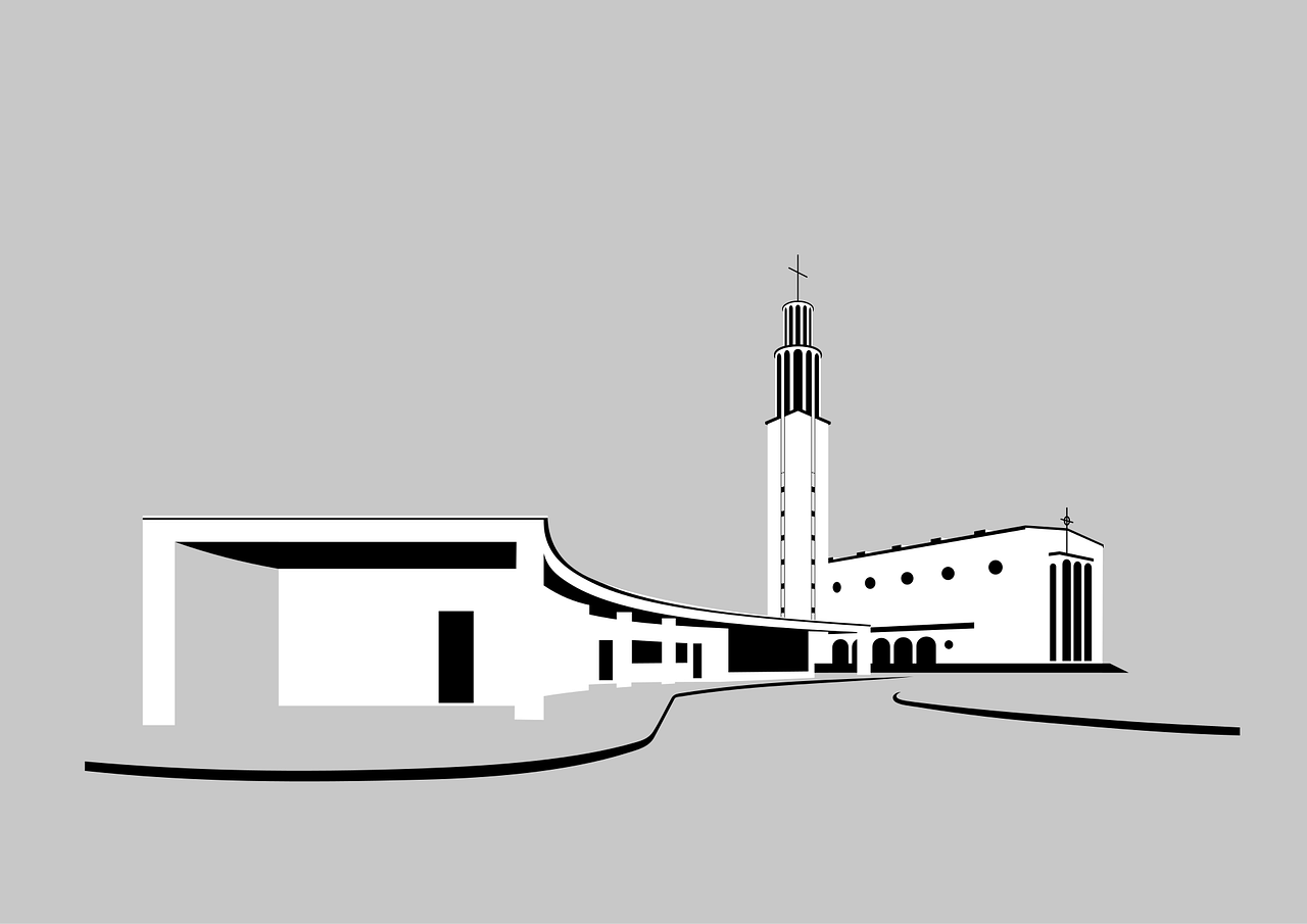 Kirche Grafik Zeichnung einer Kirche