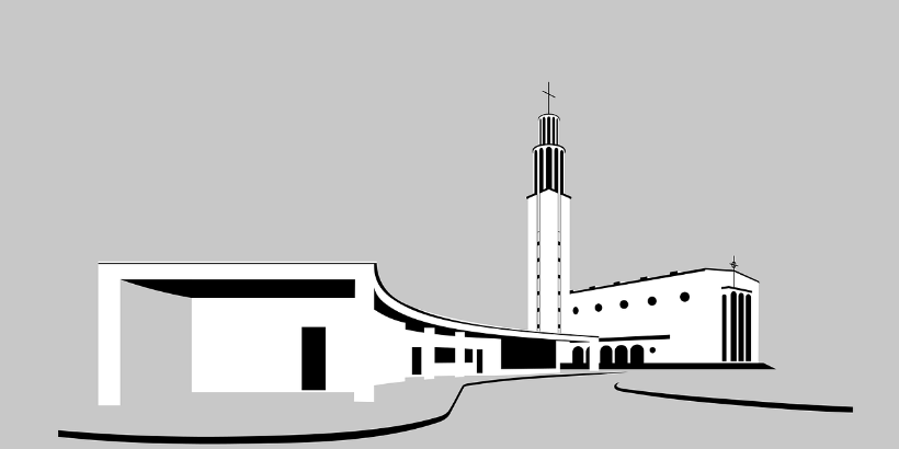 Zeichnung einer Kirche