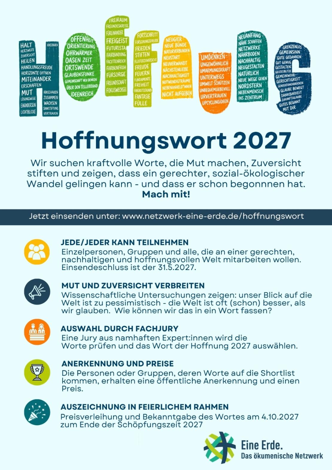Flyer „Hoffnungswort des Jahres 2027“