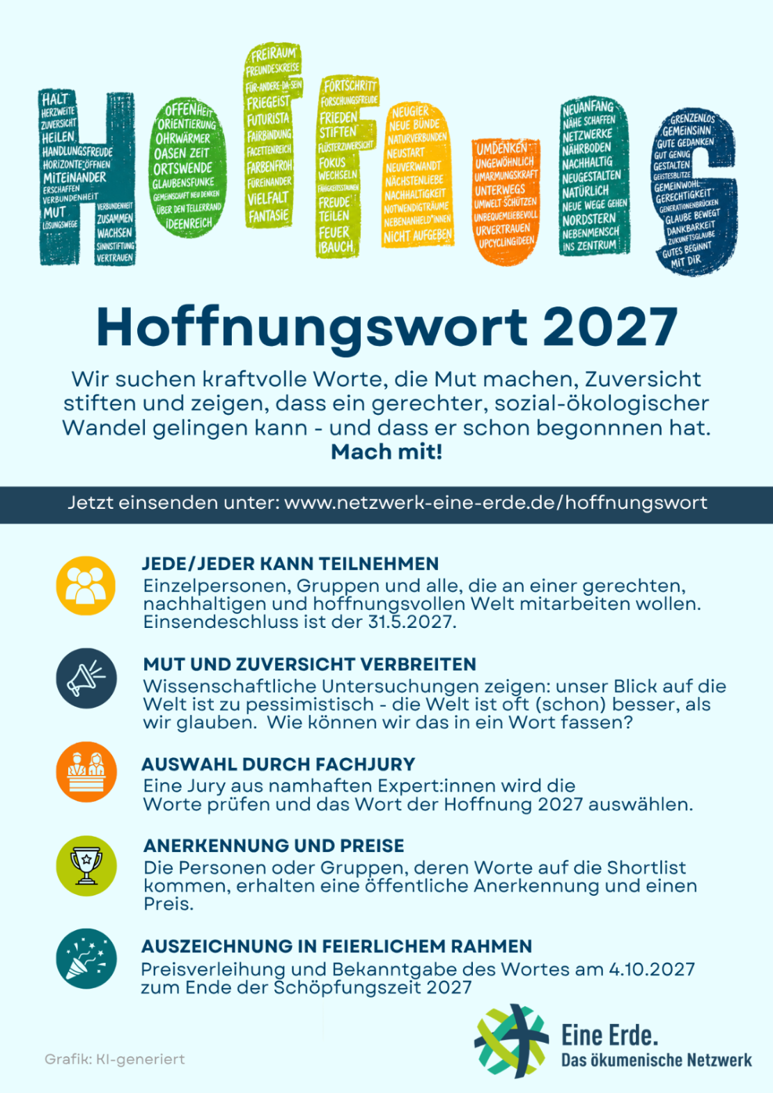Flyer „Hoffnungswort des Jahres 2027“