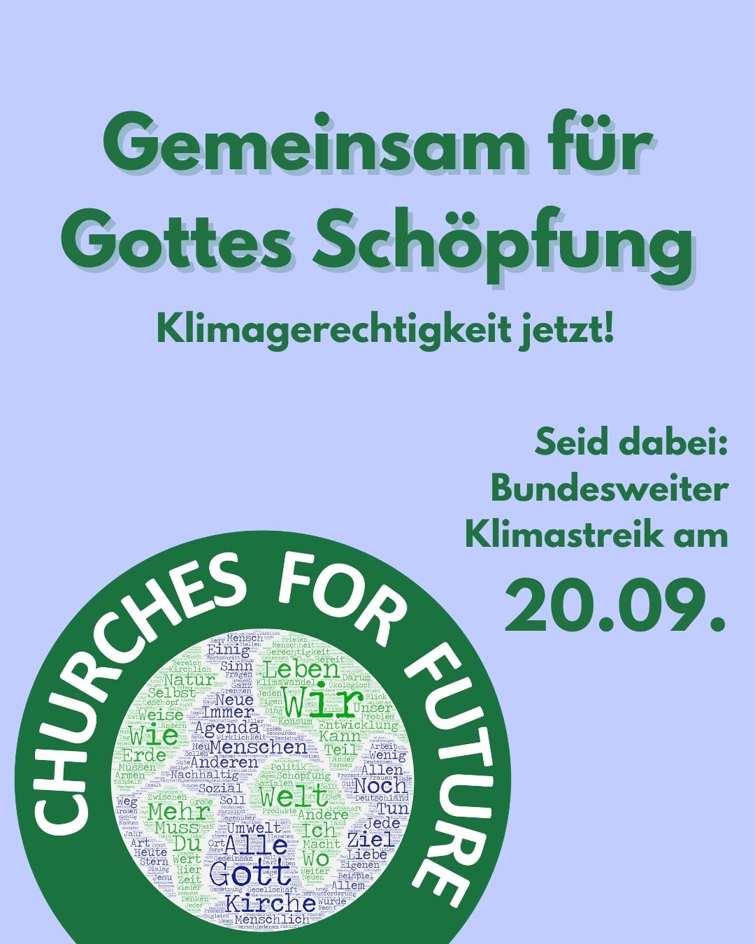 Eine SharePic das zum Klimastreik am 20.09.2025 aufruft