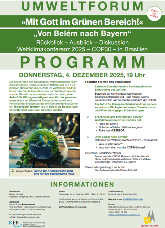Einladungsflyer zum Umweltforum