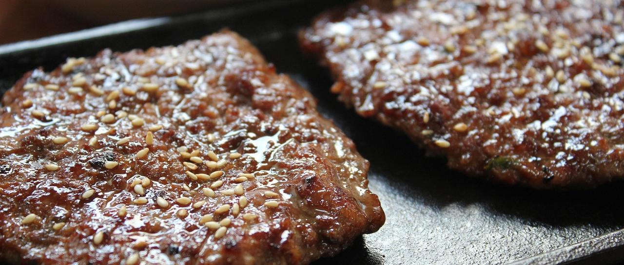 Zwei Stück Fleisch auf einem Teller