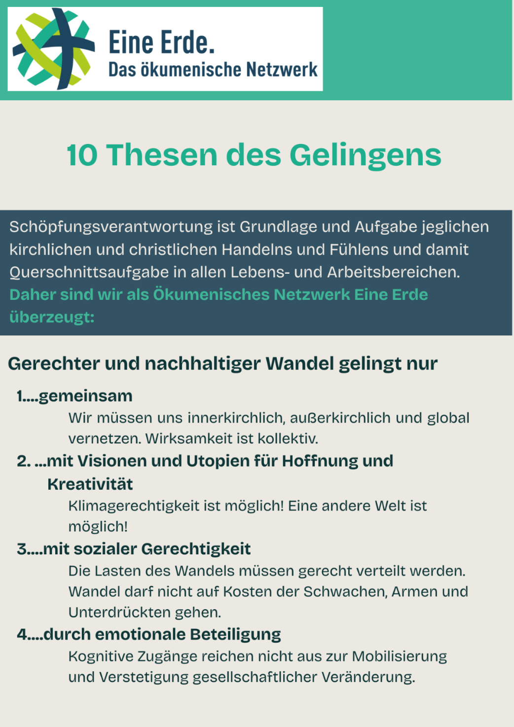 10 Thesen des Gelingens